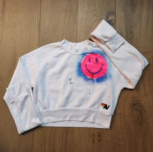 Aviator Nation Artist Collection Cropped Crew Sweatshirt